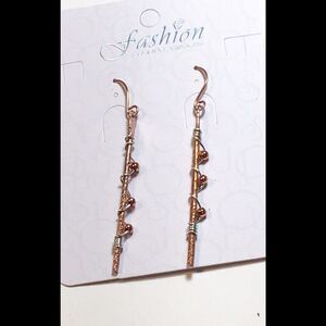 Handmade Copper and Silver Earrings, Artisan, Dangle, NEW 3”